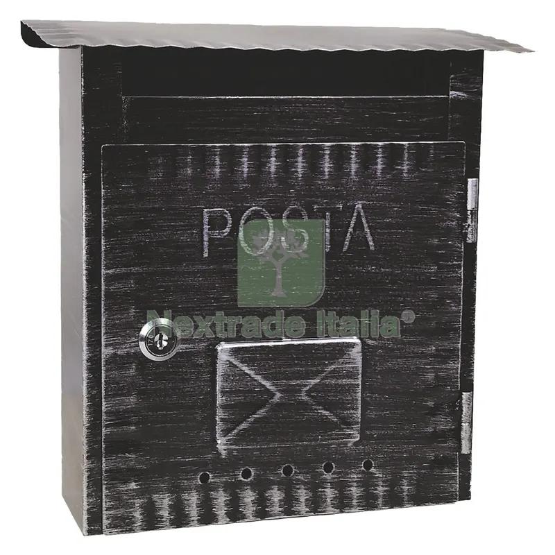 CASSETTA POSTALE 'IBISCO' cm 26x9,7x h 29 - argento antico — Casalinghi e organizzazione — rif. FERX.313081NLM