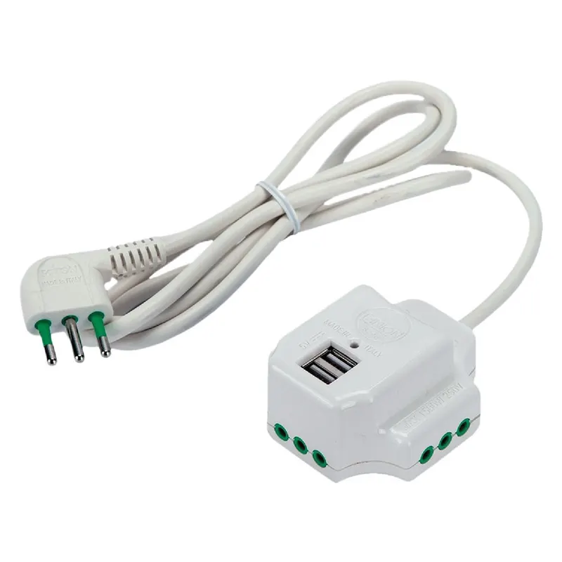 MULTIPRESA MINI 'FIDO 3 USCITE' art. 41008 - colore bianco — Interruttori e prese — rif. FERX.807349NLM