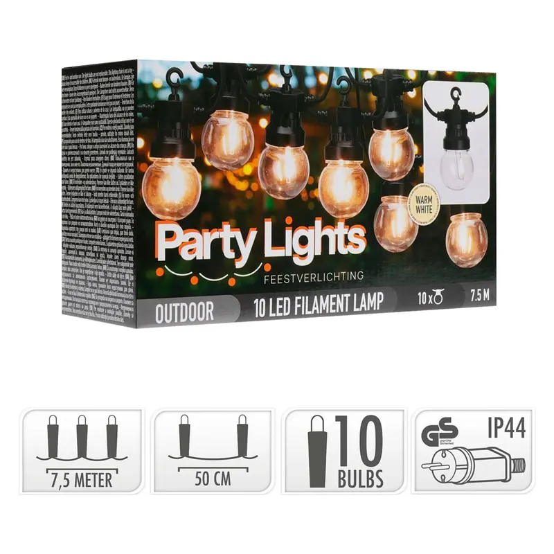 LUMINARIA 'PARTY' cavo mt.7,5 - 10 portalampade E27 — Illuminazione — rif. FERX.8087221NLM