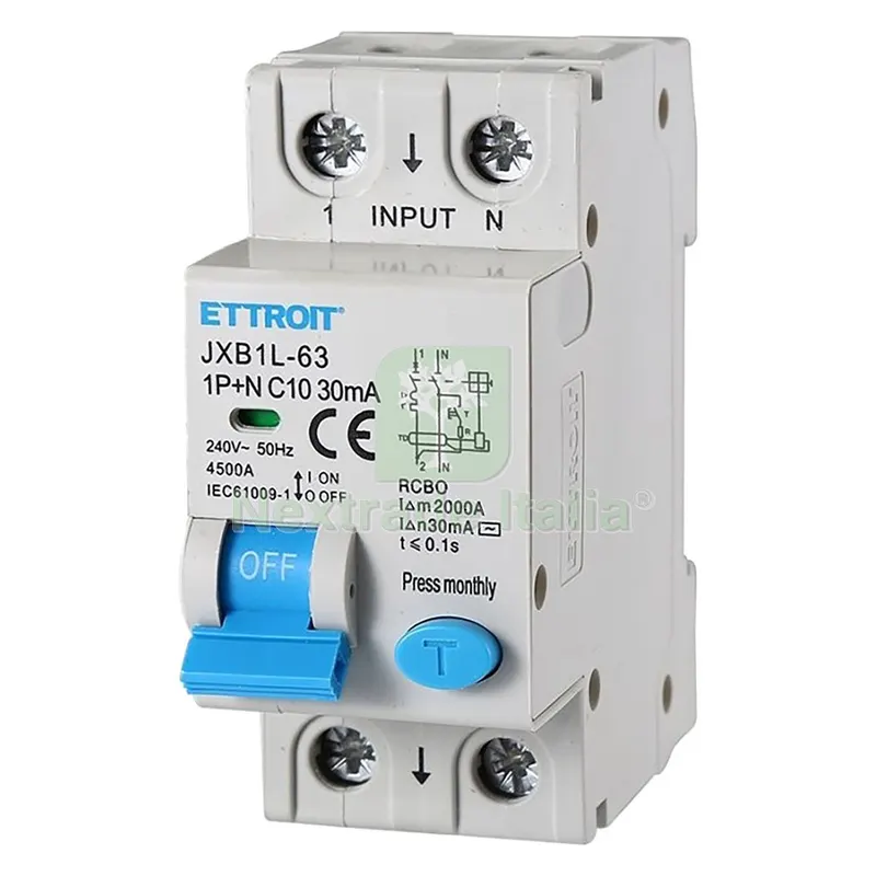 INTERRUTTORE MAGNETOTERMICO DIFFERENZIALE 1P+N - 20A — Interruttori e prese — rif. FERX.8070214NLM