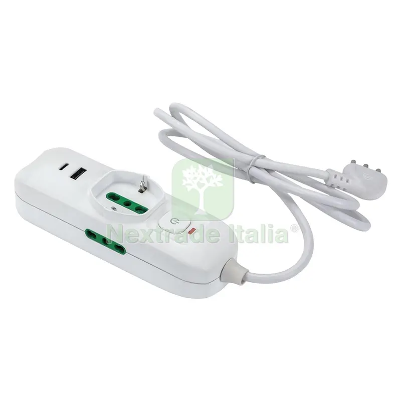 MULTIPRESA MINI 'TRIAX 2' mt. 1,5 - colore bianco — Interruttori e prese — rif. FERX.807352NLM MULTIPRESA MINI 'TRIAX 2' mt. 1,5 - colore bianco — Interruttori e prese — rif. FERX.807352NLM