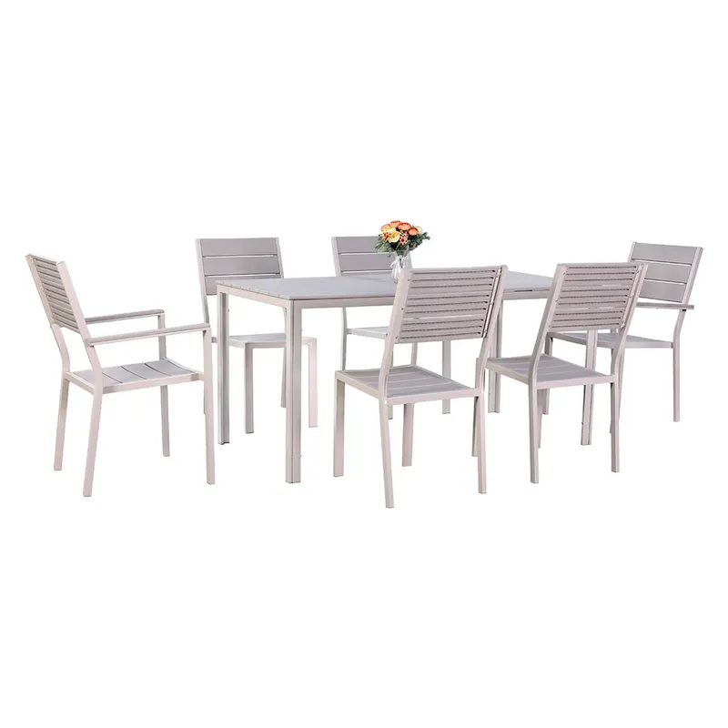 SET GIARDINO IN ACCIAIO 'ASSOS' colore beige - seconda scelta — Arredo giardino — rif. FERX.ST95684NLM