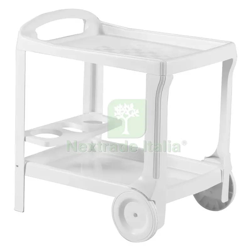 CARRELLO PORTAVIVANDE IN PLASTICA 'BORNEO' bianco — Casalinghi e organizzazione — rif. FERX.6131111NLM