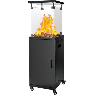 Stufa GAS GPL Flamex + Ruote Domus Nero KW 5/13 CM 42X42 H.CM 136 — rif. FERX.VIR2636840 Stufa GAS GPL Flamex + Ruote Domus Nero KW 5/13 CM 42X42 H.CM 136 — rif. FERX.VIR2636840