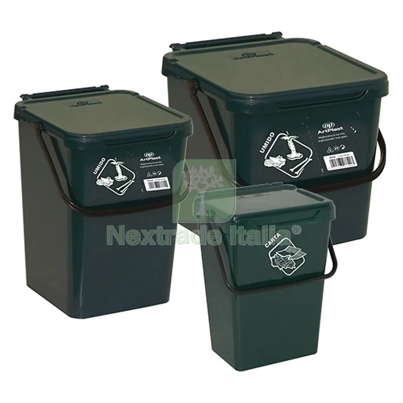 SECCHIO PER RACCOLTA DIFFERENZIATA 10 litri - cm 23 x 24 x 30 — Casalinghi e organizzazione — rif. FERX.8035070NLM