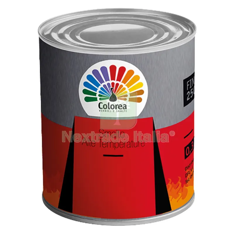 6PZ SMALTO ALTA TEMPERATURA 'COLOREA' Lt. 0,375 Nero opaco — Vernici e smalti — rif. FERX.9017280NLM
