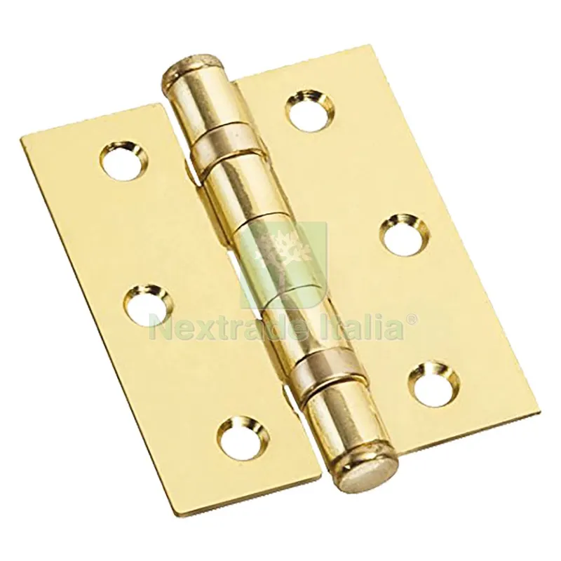 2PZ CERNIERA CON CUSCINETTI OTTONATA mm 90 x 75 - sp.2,5 — Cerniere e cardini — rif. FERX.3057504NLM 2PZ CERNIERA CON CUSCINETTI OTTONATA mm 90 x 75 - sp.2,5 — Cerniere e cardini — rif. FERX.3057504NLM