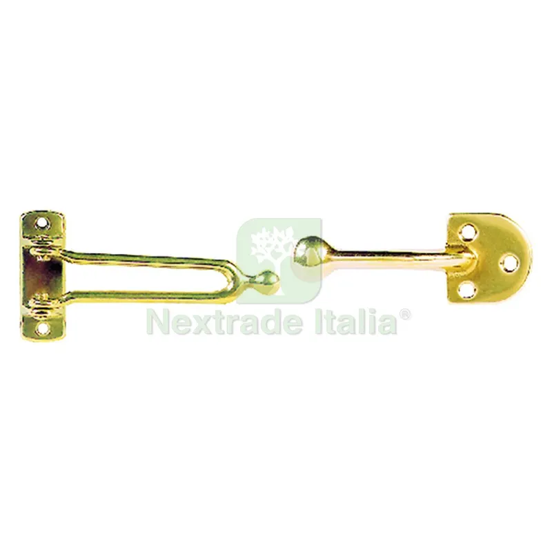 12PZ FERMAPORTA CON GANCIO ottone lucido — Ferramenta porte e finestre — rif. FERX.308726NLM