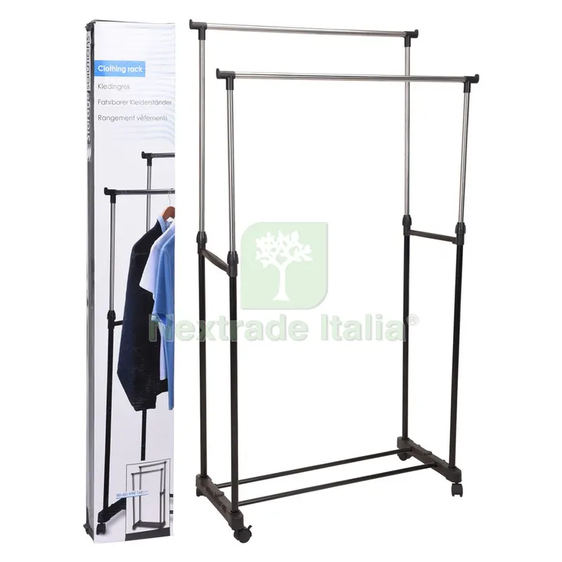 APPENDIABITO DOPPIO 'DUBBEL' cm 80 x 42 x h 90>160 - nero — Casalinghi e organizzazione — rif. FERX.6130009NLM APPENDIABITO DOPPIO 'DUBBEL' cm 80 x 42 x h 90>160 - nero — Casalinghi e organizzazione — rif. FERX.6130009NLM
