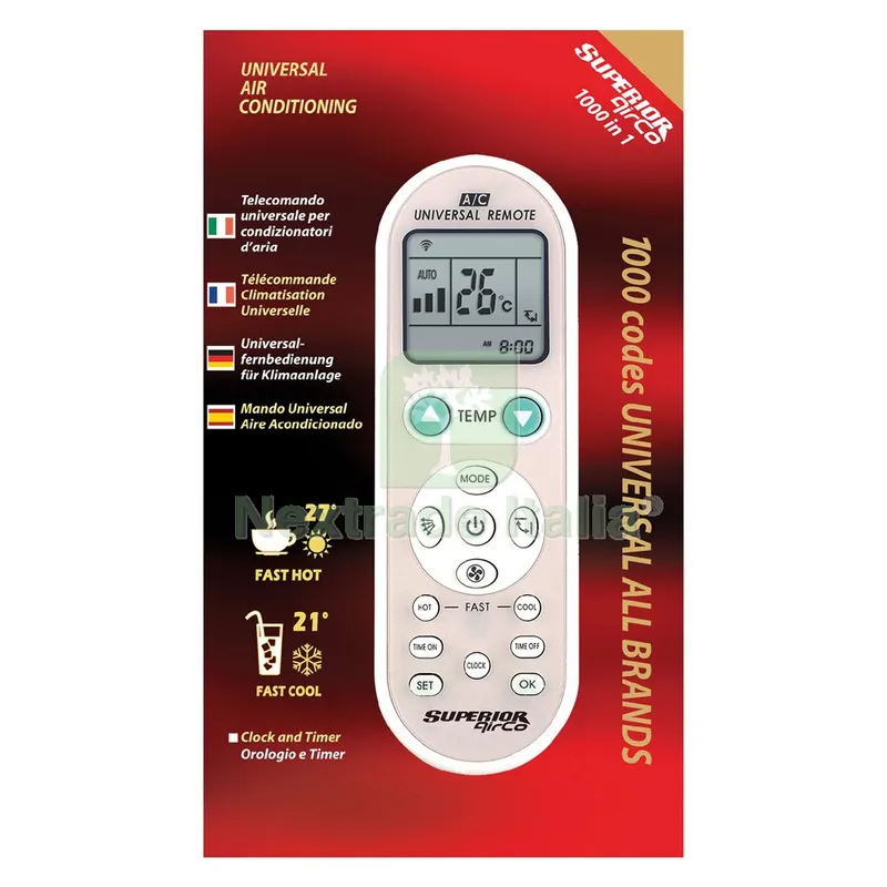 TELECOMANDO PER CONDIZIONATORI ARIA 'AIR CO' tipo universale — Telecomandi e ricambi — rif. FERX.8072490NLM TELECOMANDO PER CONDIZIONATORI ARIA 'AIR CO' tipo universale — Telecomandi e ricambi — rif. FERX.8072490NLM