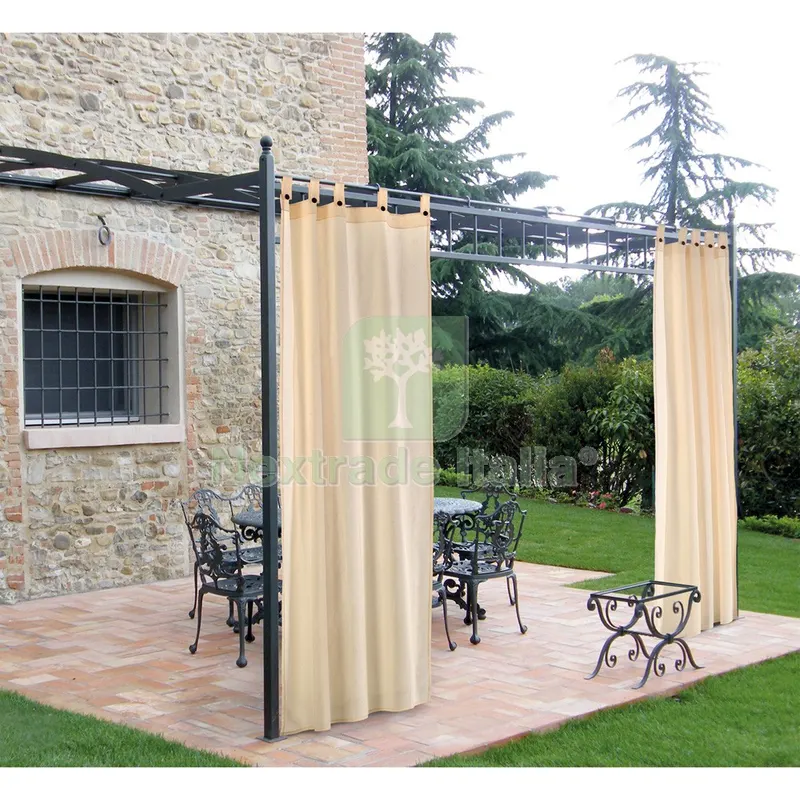 TENDA PER GAZEBO CON PASSANTI E BOTTONI cm.160 x H.270 - beige — Gazebo e strutture giardino — rif. FERX.8048870NLM