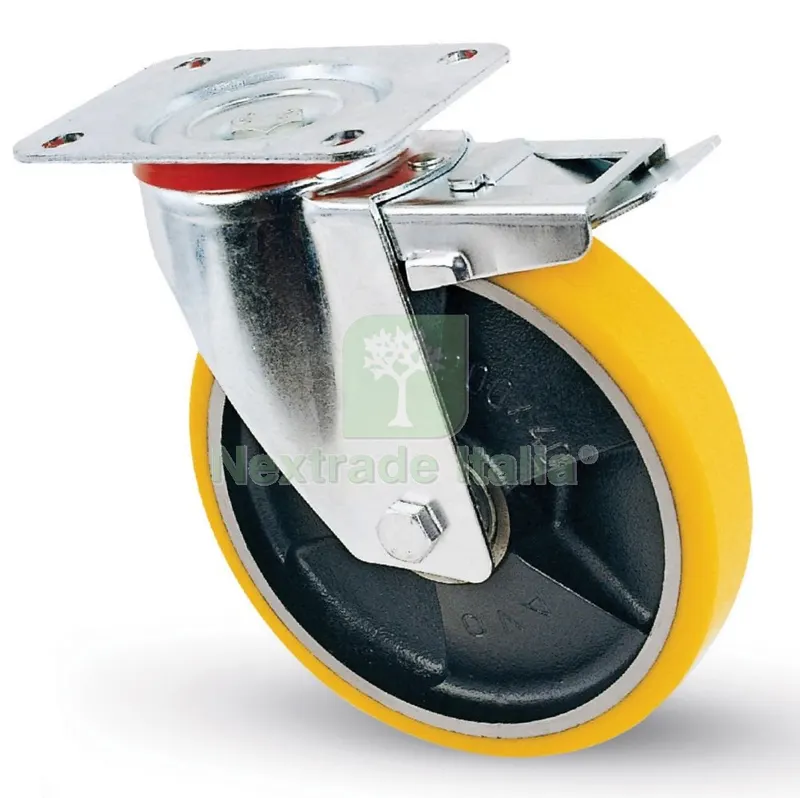 Ruota Ultraleggera Girevole con Freno Diametro MM 80 — Ferramenta per legno e mobili — rif. FERX.10027 Ruota Ultraleggera Girevole con Freno Diametro MM 80 — Ferramenta per legno e mobili — rif. FERX.10027