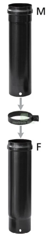 Tubo Telescopico x Stufa a Pellet,spessore 1,2 MM Diametro 8 CM Parte Fissa 3 CM — Stufe e camini — rif. FERX.10194