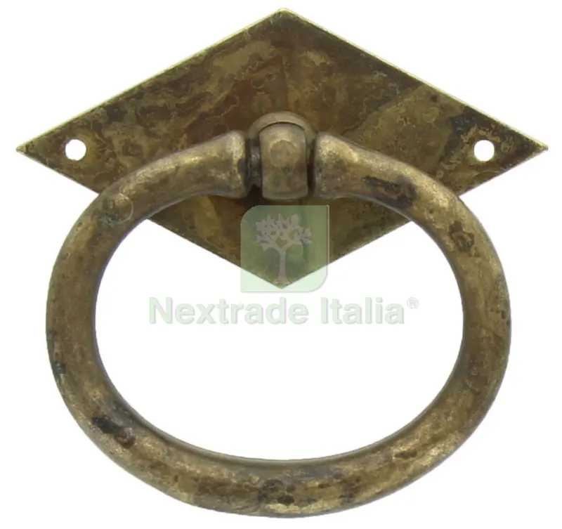 25PZ Maniglia Antichizzata ART.12321 MM.66X59 Ottone Antico — Maniglie e pomelli — rif. FERX.10214