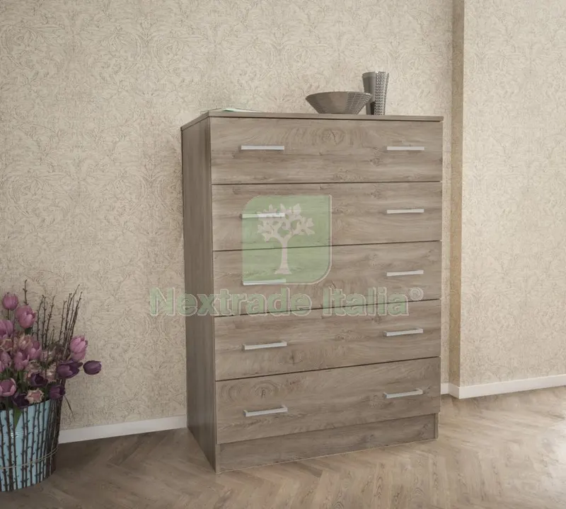 Kit Cassettiera 5CASSETTI 80X45X111H Rovere K105 — Arredo — rif. FERX.1022