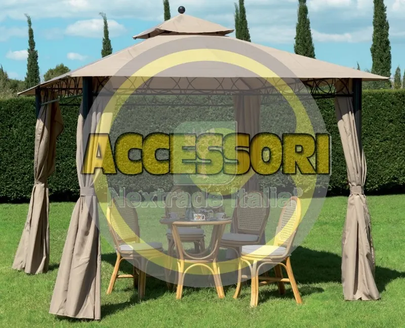 SET 4 TELI LATERALI PER GAZEBO EDEN COLORE BEIGE SCURO — Gazebo e strutture giardino — rif. FERX.10257