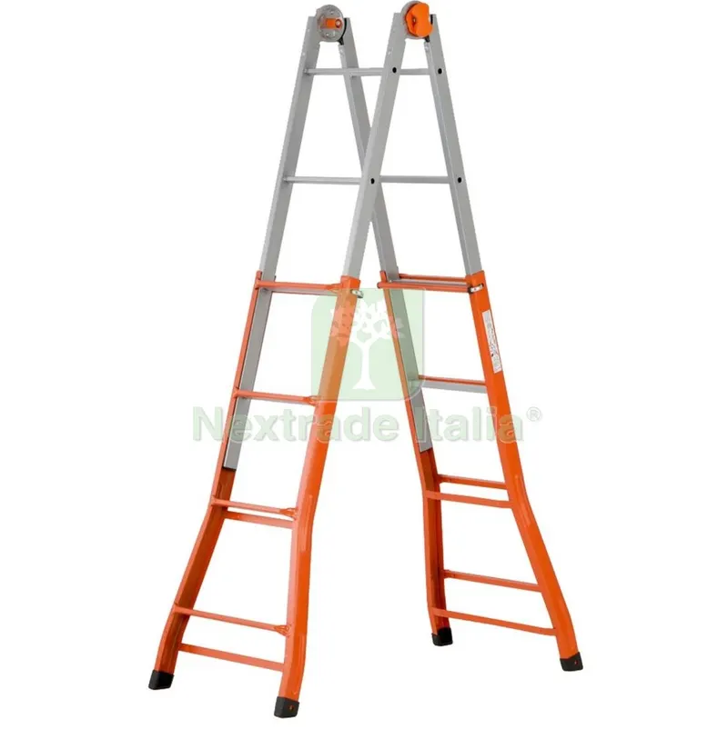 Scala Telescopica Acciaio 4+4 Gradini H.376 CM — Scale e sgabelli — rif. FERX.10265