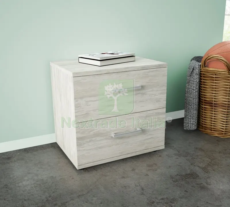 Kit Comodino 2 Cassetti 44,4X33X40 CM Bianco Venato K083 — Arredo — rif. FERX.1029 Kit Comodino 2 Cassetti 44,4X33X40 CM Bianco Venato K083 — Arredo — rif. FERX.1029