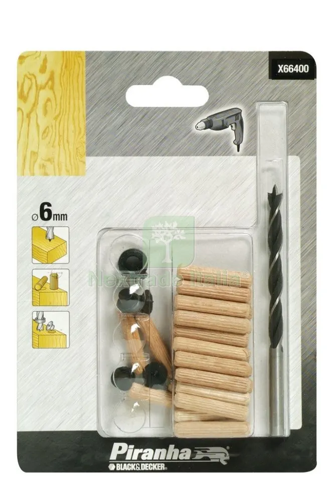 PIRANHA X66400 KIT PER SPINATURA CON PUNTE DA MM 6 — Punte, frese e dischi — rif. FERX.10386