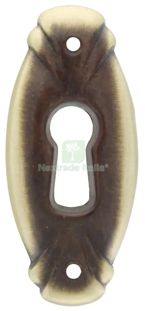 50PZ Bocchetta Antichizzata ART.30622 MM.20X46 Bronzo Sfumato — Ferramenta per legno e mobili — rif. FERX.104