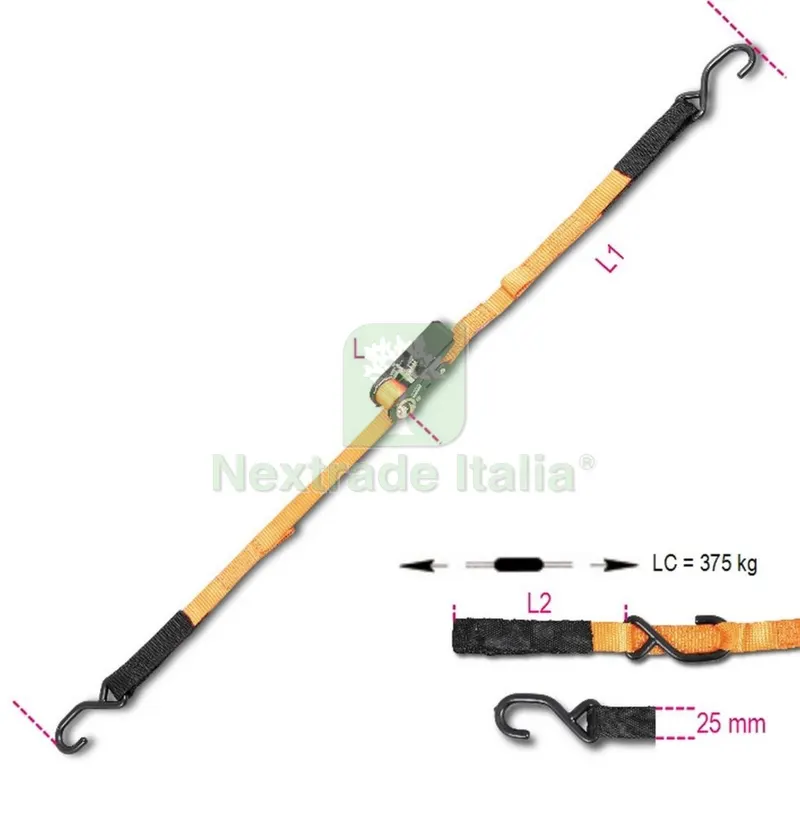 ROBUR 8188/CG25 NASTRO ANCORAGGIO CRICHETTO DA 25 MM IN POLIESTERE LUNGHEZZA 500 CM — Tasselli e ancoraggi — rif. FERX.10402
