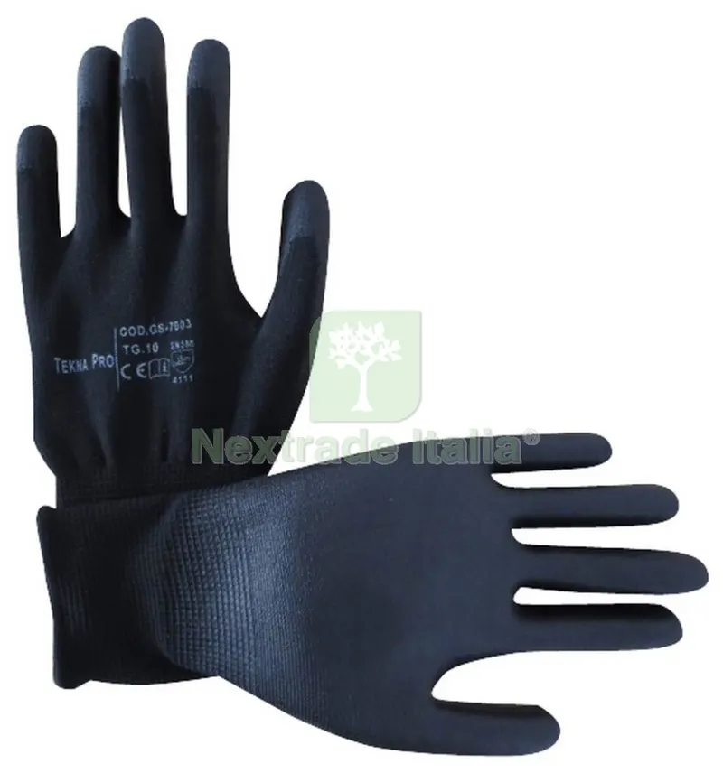 12PAIA Guanti Tekna Pro Nylon Poliuretano Nero TG.8 YQP01 — Guanti da lavoro — rif. FERX.10493 12PAIA Guanti Tekna Pro Nylon Poliuretano Nero TG.8 YQP01 — Guanti da lavoro — rif. FERX.10493