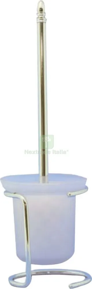 2PZ Portascopino Cromo-Bianco "tosca" 2090 — Accessori bagno — rif. FERX.10559