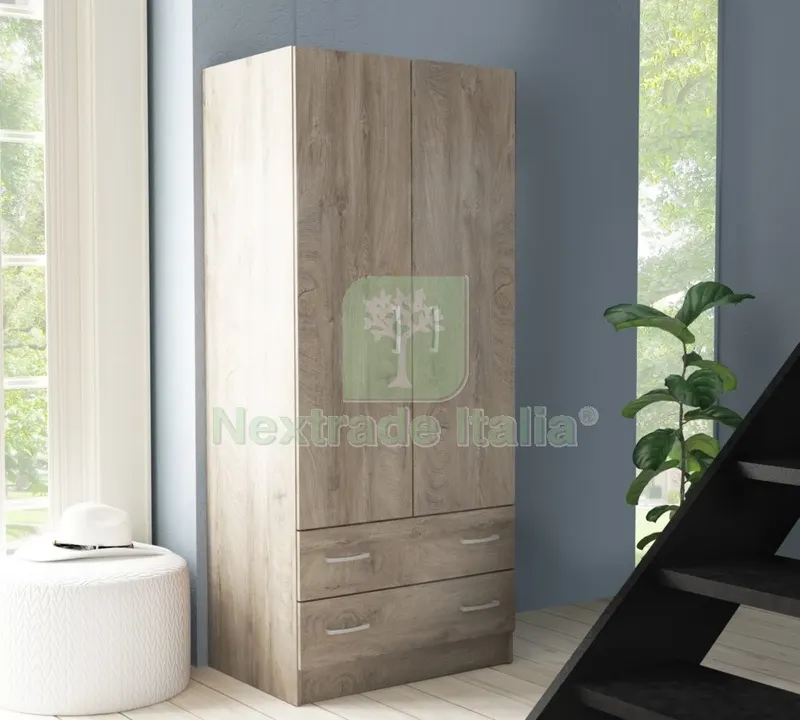 Kit Armadio 2ANTE+2 Cassetti 80X52X190 Rovere K105 — Arredo — rif. FERX.1056