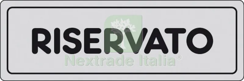 10PZ ETICHETTA ADESIVA 150X50 RISERVATO — Segnaletica e cartelli cantiere — rif. FERX.10583