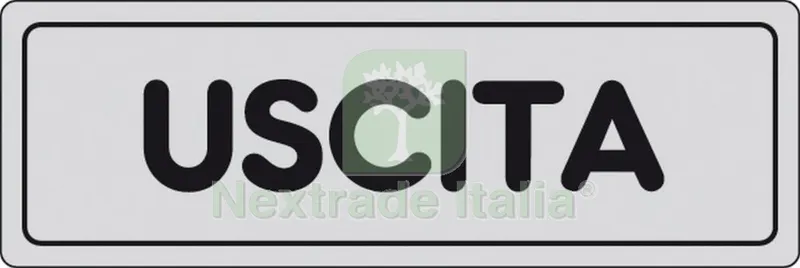 10PZ ETICHETTA ADESIVA 150X50 USCITA — Segnaletica e cartelli cantiere — rif. FERX.10587 10PZ ETICHETTA ADESIVA 150X50 USCITA — Segnaletica e cartelli cantiere — rif. FERX.10587