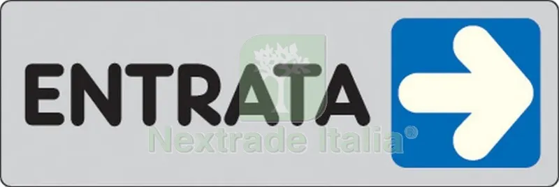 10PZ ETICHETTA ADESIVA 150X50 ENTRATA (DX) — Segnaletica e cartelli cantiere — rif. FERX.10588
