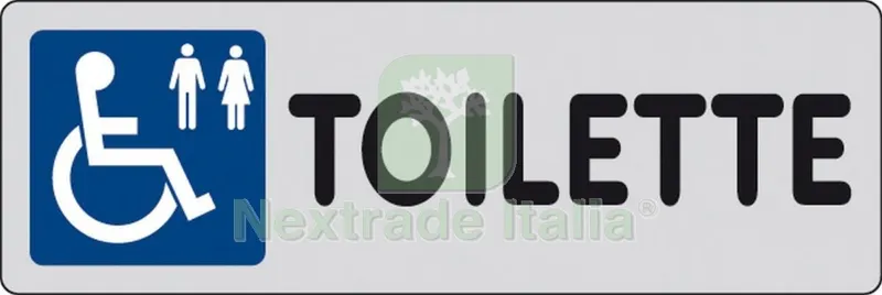 10PZ ETICHETTA ADESIVA 150X50 TOILETTE (DISABILI) — Segnaletica e cartelli cantiere — rif. FERX.10590