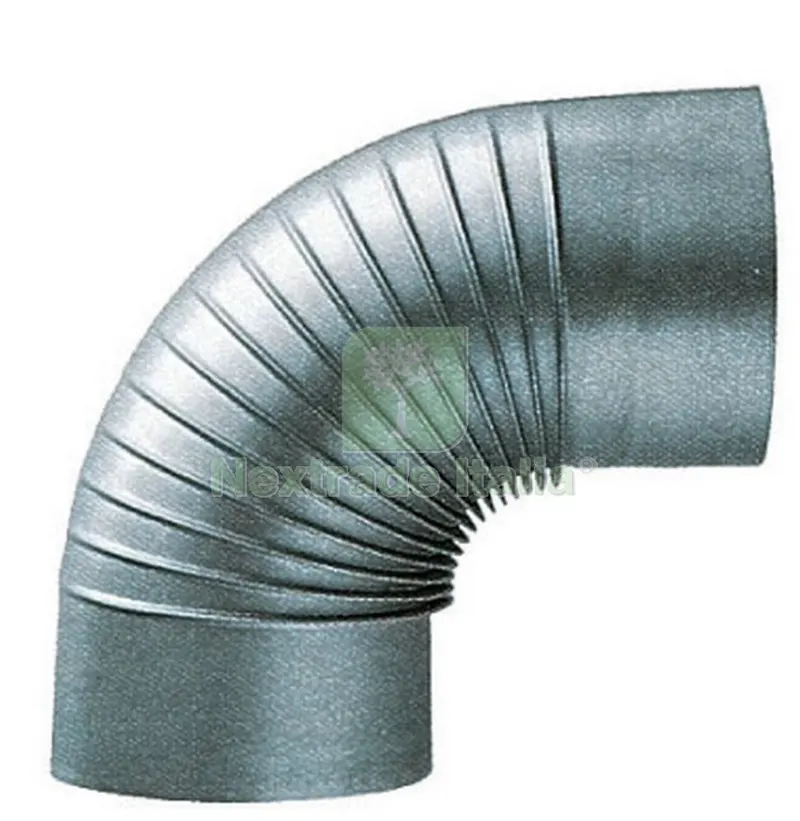 GOMITO PER STUFA PIEGHETTATO A 90° ZINCATO DIAMETRO 20CM — Tubi e raccordi — rif. FERX.10879 GOMITO PER STUFA PIEGHETTATO A 90° ZINCATO DIAMETRO 20CM — Tubi e raccordi — rif. FERX.10879