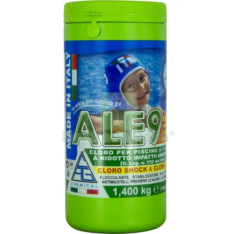 Cloro 9 Funzioni x Piscina Pastiglia GR.200 KG.1,4 ALE9 — Tempo libero outdoor — rif. FERX.1098 Cloro 9 Funzioni x Piscina Pastiglia GR.200 KG.1,4 ALE9 — Tempo libero outdoor — rif. FERX.1098