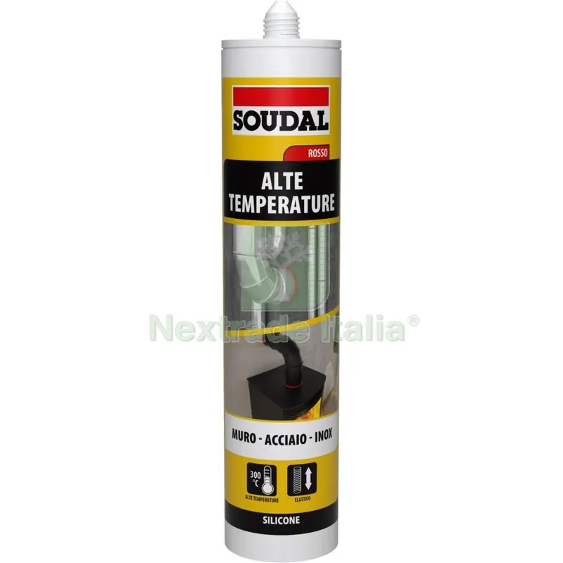 12PZ Soudal Cartuccia Silicone Alte Temperature Rosso ML.310 — Adesivi e sigillanti — rif. FERX.11017 12PZ Soudal Cartuccia Silicone Alte Temperature Rosso ML.310 — Adesivi e sigillanti — rif. FERX.11017