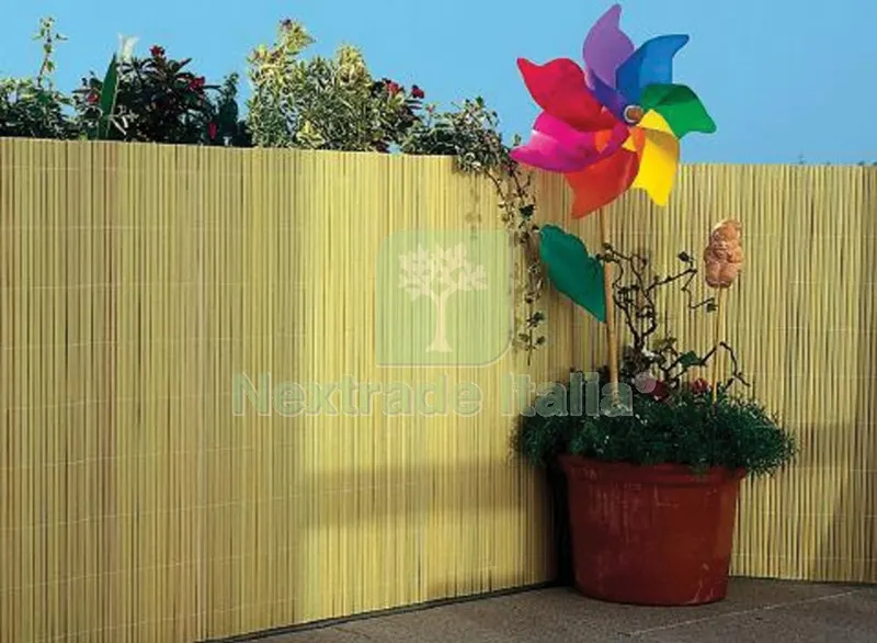 2PZ ARELLA DOPPIA "BAMBOO" IN PVC DIAMETRO CANNE 16MM DIMENSIONI CM 300X150 COLORE BEIGE — Arelle e frangivista — rif. FERX.11194