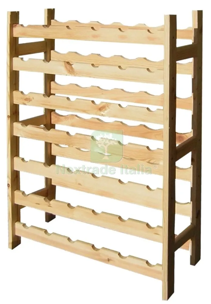 CANTINETTA IN PINO PER BOTTIGLIE A 42 POSTI DIMENSIONI CM 63X25X98H — Stendibiancheria e bucato — rif. FERX.11411