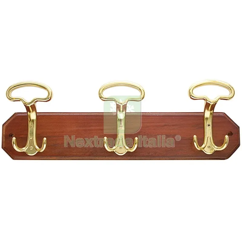 2PZ Appendiabiti MOD.LADY Noce/Oro a 3 Ganci Dimensioni CM.50X16H — Casalinghi e organizzazione — rif. FERX.11449 2PZ Appendiabiti MOD.LADY Noce/Oro a 3 Ganci Dimensioni CM.50X16H — Casalinghi e organizzazione — rif. FERX.11449