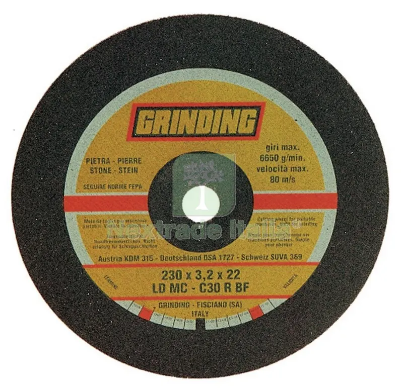 25PZ GRINDING DISCO PER MARMO DIAMETRO 230 MM SPESSORE 3,2MM — Punte, frese e dischi — rif. FERX.11459 25PZ GRINDING DISCO PER MARMO DIAMETRO 230 MM SPESSORE 3,2MM — Punte, frese e dischi — rif. FERX.11459