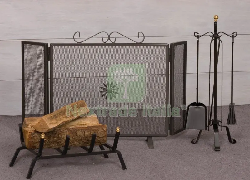 Set Camino Roccaraso Ferro Battuto 7 PZ — Stufe e camini — rif. FERX.11547 Set Camino Roccaraso Ferro Battuto 7 PZ — Stufe e camini — rif. FERX.11547