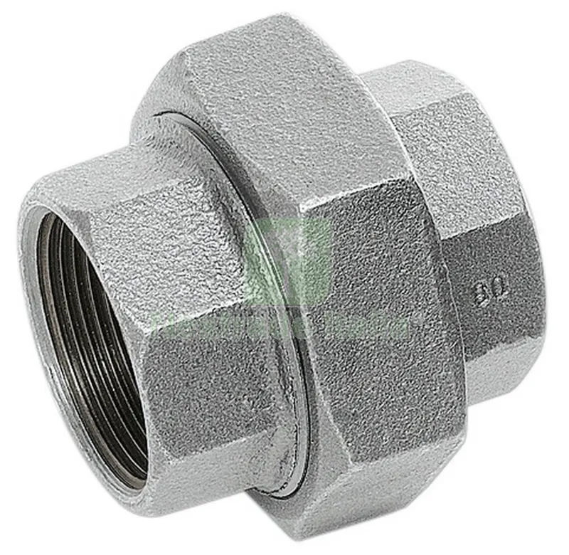 BOCCHETTONE 3 PEZZI SEDE SFERICA IN GHISA ZINCATA DIAMETRO 1.1/2 FIGURA 340 — Tubi e raccordi — rif. FERX.11621