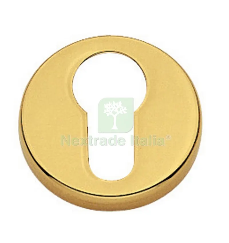 2PZ Bocchetta in Ottone per Porte Finitura Oro Lucido con Copriviti 45MM — Viti — rif. FERX.11672