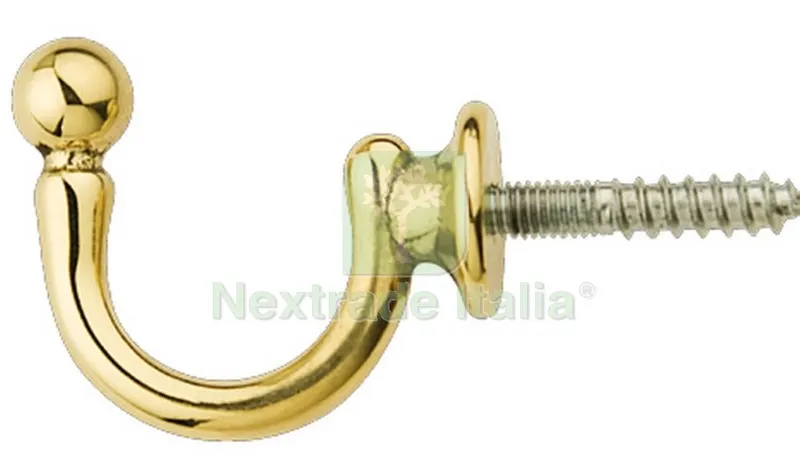50PZ Fermatenda Gancio Sfera Oro Lucido 38X33 MM — Casalinghi e organizzazione — rif. FERX.11684