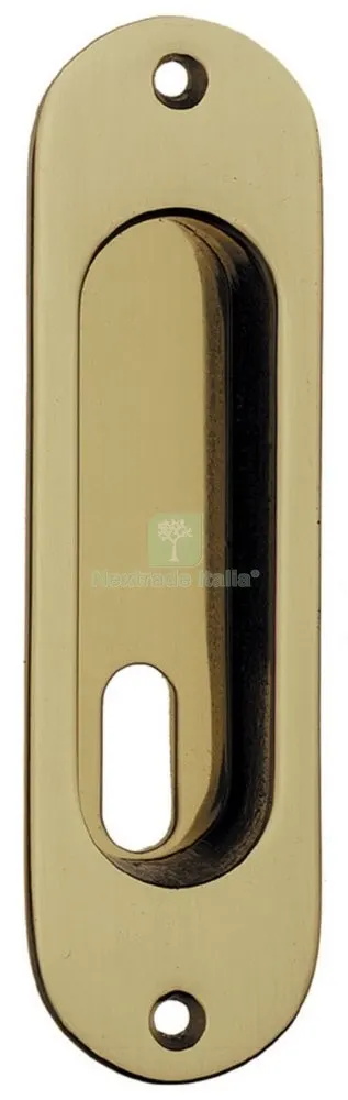 10PZ Maniglia Ovale Ottone Lucido per Porte Scorrevoli con Foro Centrale — Maniglie e pomelli — rif. FERX.11950 10PZ Maniglia Ovale Ottone Lucido per Porte Scorrevoli con Foro Centrale — Maniglie e pomelli — rif. FERX.11950