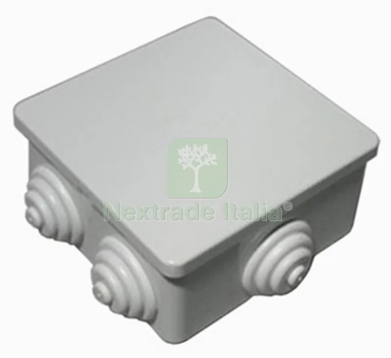 SCATOLA DERIVAZIONE STAGNA IP44 CM 8X8X4 MM 80X80X40 — Canaline e centralini — rif. FERX.12015