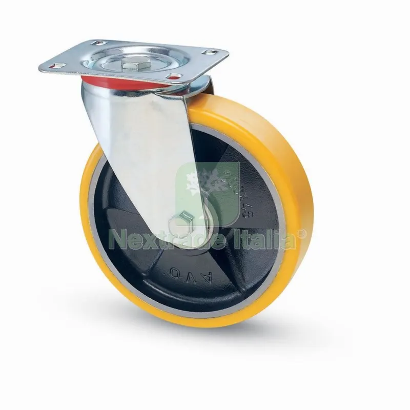 RUOTA IN POLIURETANO ART. 22 DIAMETRO 100X25 GIREVOLE — Ferramenta per legno e mobili — rif. FERX.12030