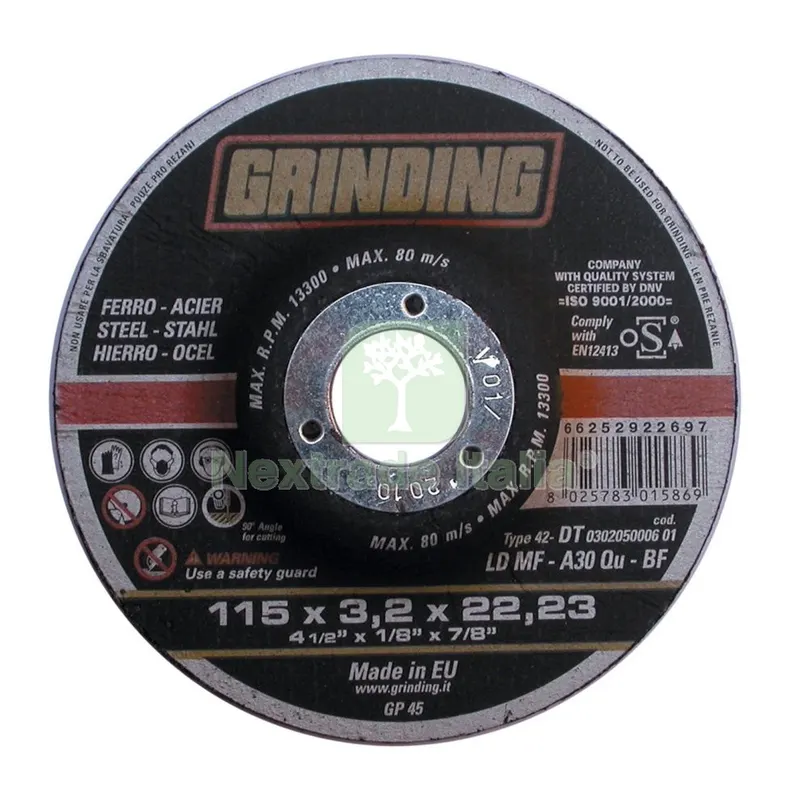 50PZ Grinding Minidisco per Ferro Diametro 115MM Spessore 3,2MM — Punte, frese e dischi — rif. FERX.12118 50PZ Grinding Minidisco per Ferro Diametro 115MM Spessore 3,2MM — Punte, frese e dischi — rif. FERX.12118