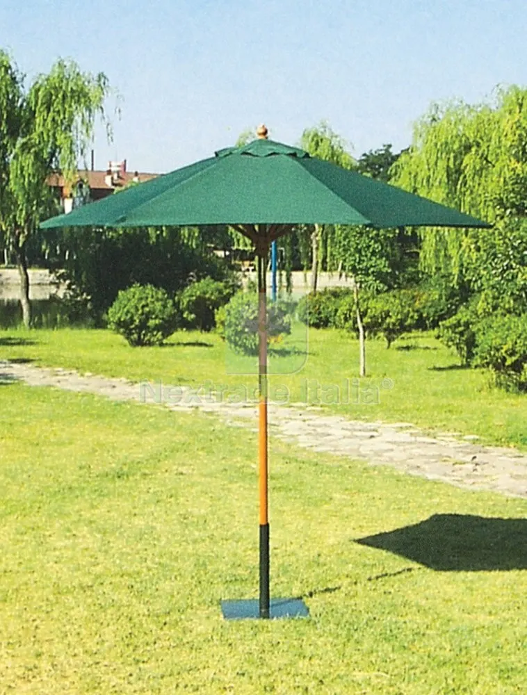 Ombrellone in Legno Tondo Dimensioni CM 250 Colore Verde — Tempo libero outdoor — rif. FERX.12176