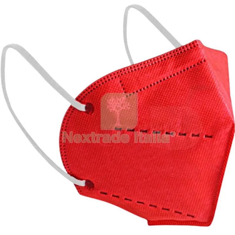 50PZ Mascherina Pieghevole FFP2 Colore Rosso — Protezioni corpo — rif. FERX.1221