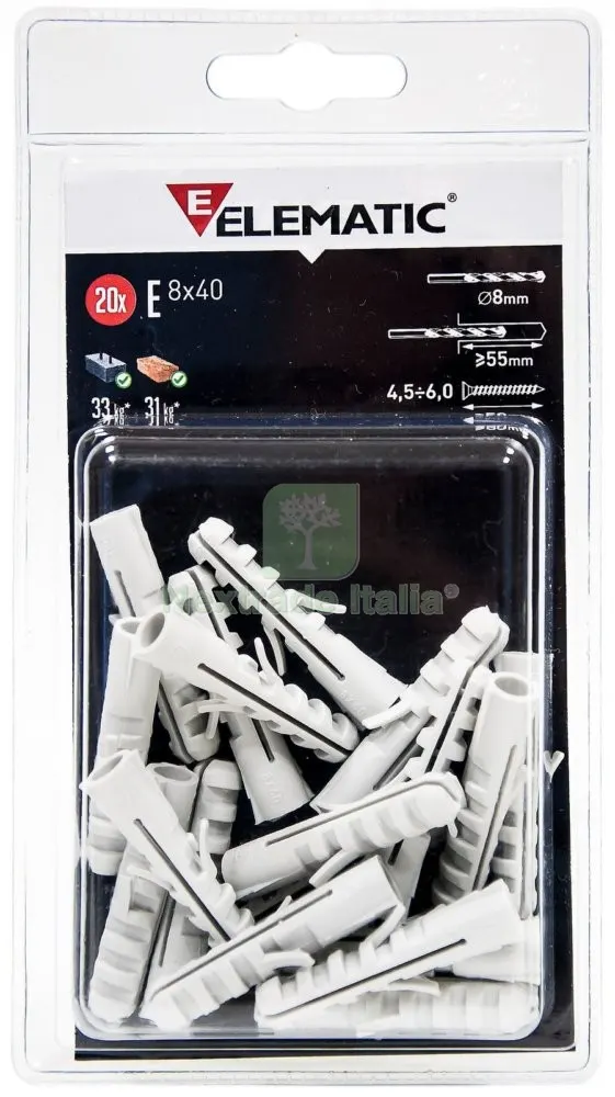 10CF ELEMATIC BLISTER TASSELLO E/VA 6 CON VITE DA 15 PZ — Tasselli e ancoraggi — rif. FERX.12243 10CF ELEMATIC BLISTER TASSELLO E/VA 6 CON VITE DA 15 PZ — Tasselli e ancoraggi — rif. FERX.12243
